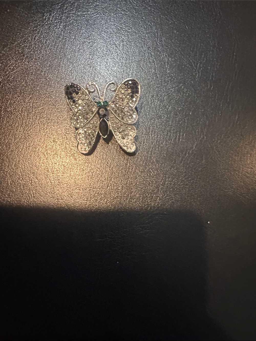 Crystal Butterfly Wall Accent - Silver and Green